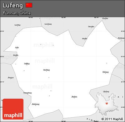 Silver Style Simple Map of Lufeng