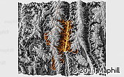 Physical 3D Map of Lushui, desaturated