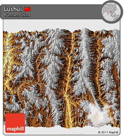 Physical 3D Map of Lushui