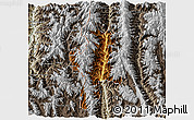 Physical 3D Map of Lushui, semi-desaturated