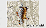 Physical 3D Map of Lushui, shaded relief outside