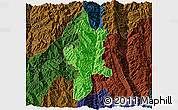 Political 3D Map of Lushui, darken