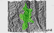 Political 3D Map of Lushui, desaturated