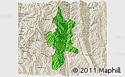 Political 3D Map of Lushui, shaded relief outside