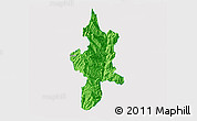 Political 3D Map of Lushui, single color outside