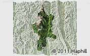 Satellite 3D Map of Lushui, lighten