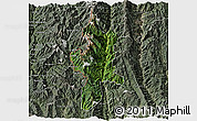Satellite 3D Map of Lushui, semi-desaturated