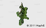 Satellite 3D Map of Lushui, single color outside