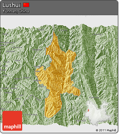 Savanna Style 3D Map of Lushui