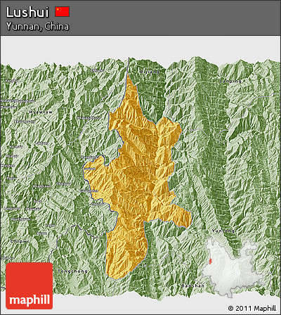 Savanna Style 3D Map of Lushui
