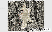 Shaded Relief 3D Map of Lushui, darken