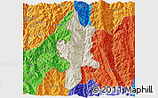 Shaded Relief 3D Map of Lushui, political outside
