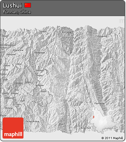 Silver Style 3D Map of Lushui