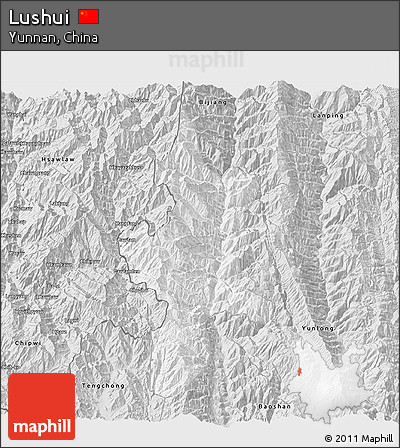 Silver Style 3D Map of Lushui