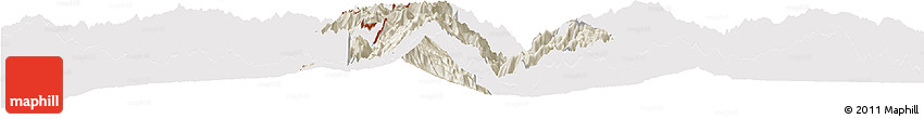 Shaded Relief Horizon Map of Lushui, cropped outside