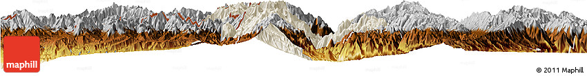 Shaded Relief Horizon Map of Lushui, physical outside