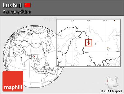 Blank Location Map of Lushui