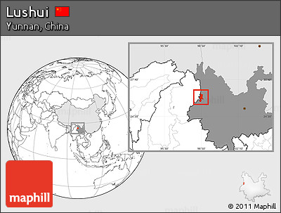 Blank Location Map of Lushui, highlighted country, highlighted parent region
