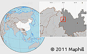 Gray Location Map of Lushui, highlighted country, highlighted parent region