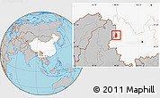 Gray Location Map of Lushui, highlighted country