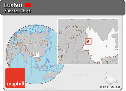 Gray Location Map of Lushui, highlighted parent region