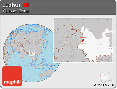 Gray Location Map of Lushui, highlighted parent region