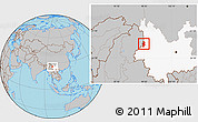 Gray Location Map of Lushui, highlighted parent region