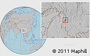 Gray Location Map of Lushui, hill shading