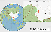 Savanna Style Location Map of Lushui, highlighted country