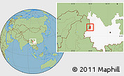 Savanna Style Location Map of Lushui, highlighted parent region