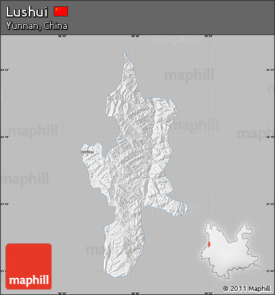 Gray Map of Lushui, single color outside