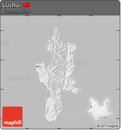 Gray Map of Lushui, single color outside