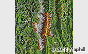 Physical Map of Lushui, satellite outside