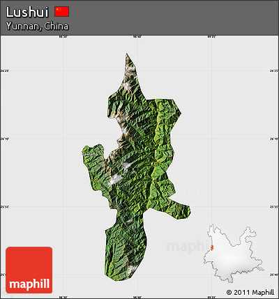 Satellite Map of Lushui, single color outside