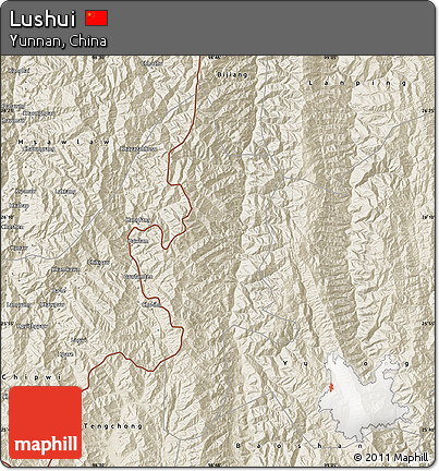 Shaded Relief Map of Lushui