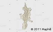 Shaded Relief Map of Lushui, single color outside