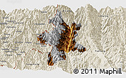 Physical Panoramic Map of Lushui, shaded relief outside