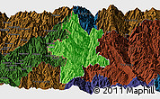 Political Panoramic Map of Lushui, darken