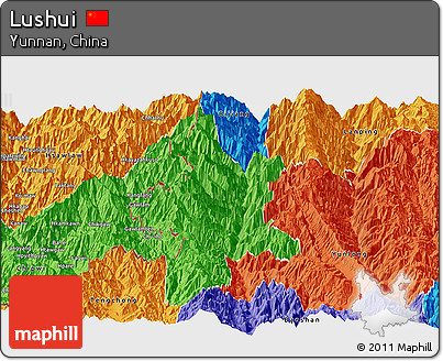 Political Panoramic Map of Lushui