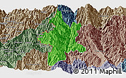 Political Panoramic Map of Lushui, semi-desaturated