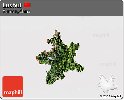 Satellite Panoramic Map of Lushui, cropped outside