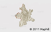Shaded Relief Panoramic Map of Lushui, cropped outside