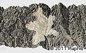Shaded Relief Panoramic Map of Lushui, darken