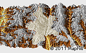 Shaded Relief Panoramic Map of Lushui, physical outside