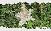 Shaded Relief Panoramic Map of Lushui, satellite outside
