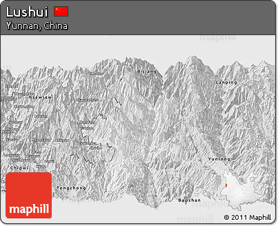 Silver Style Panoramic Map of Lushui