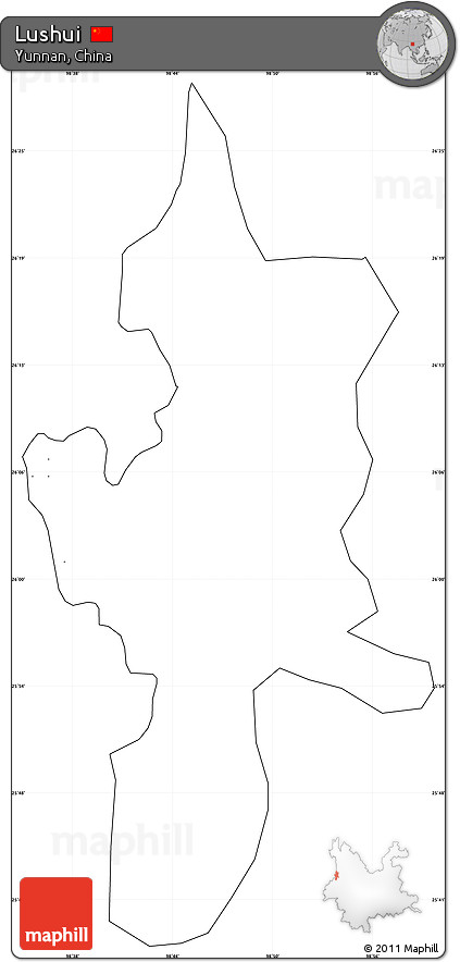 Blank Simple Map of Lushui, cropped outside, no labels