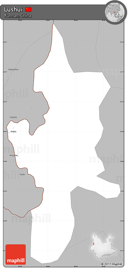 Gray Simple Map of Lushui