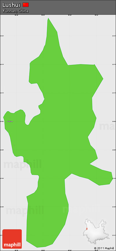 Political Simple Map of Lushui, single color outside