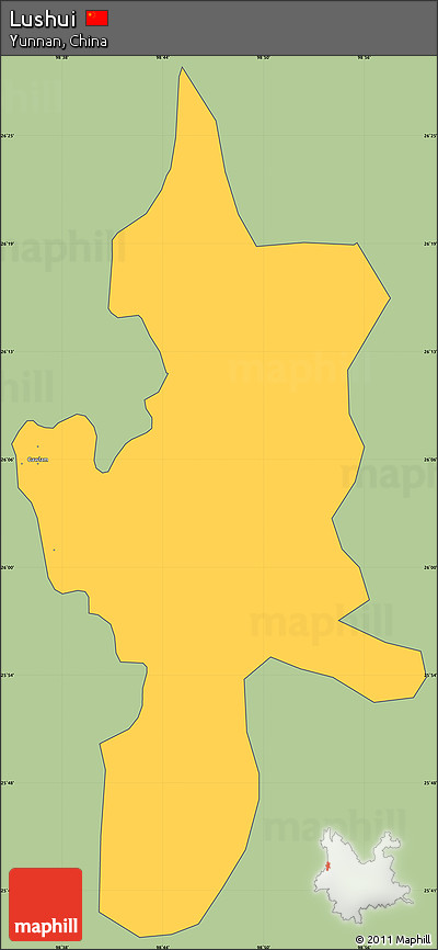 Savanna Style Simple Map of Lushui, cropped outside